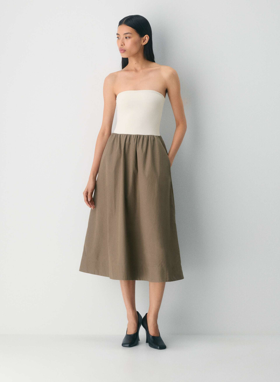 fließendes popeline-kleid cola taupe lt birch