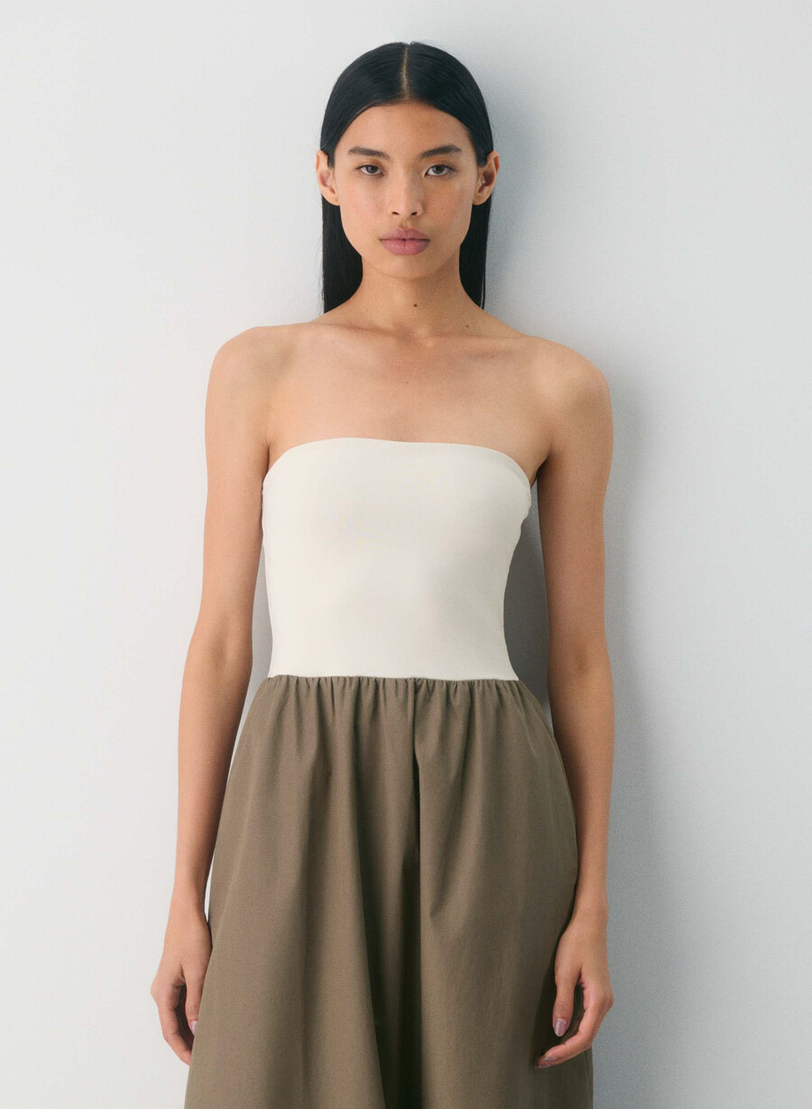 fließendes popeline-kleid cola taupe lt birch