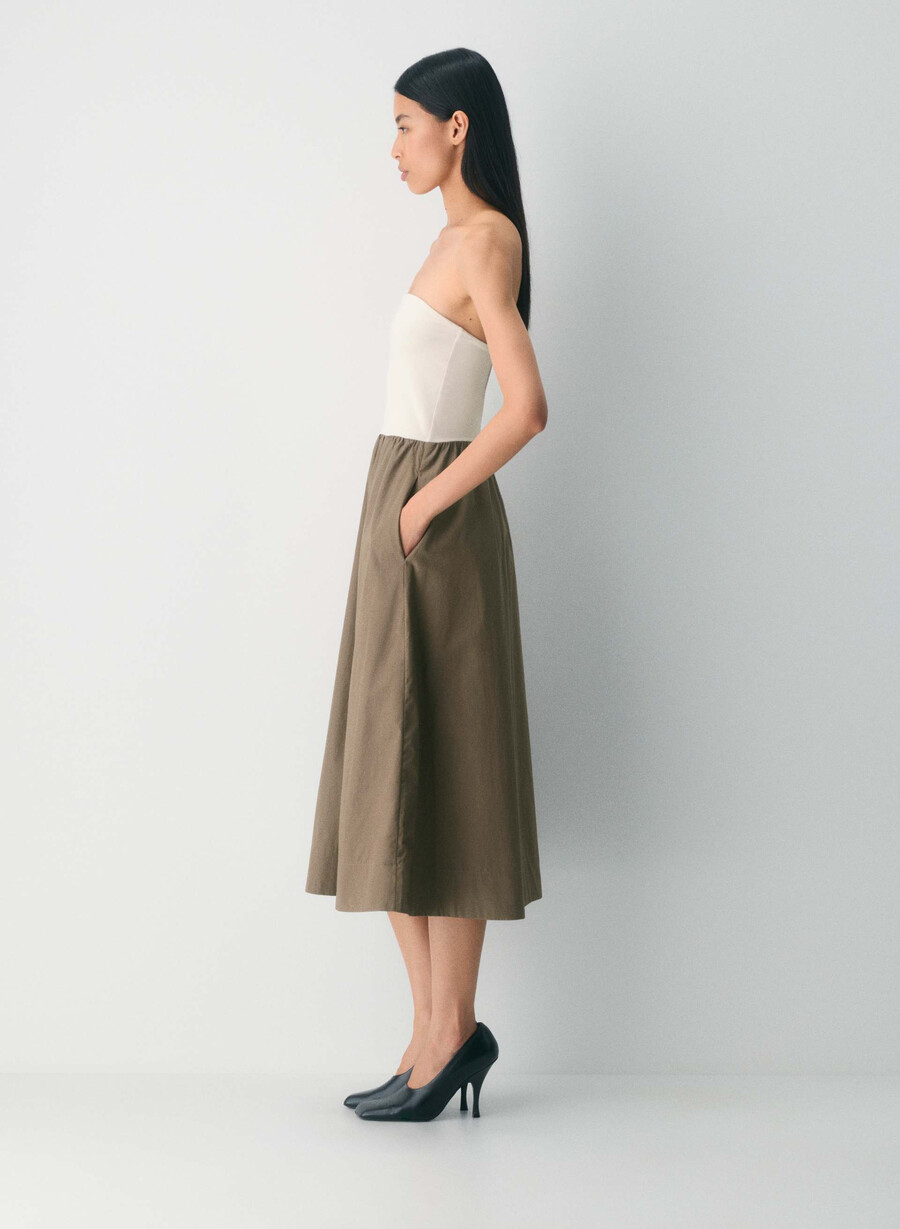 fließendes popeline-kleid cola taupe lt birch