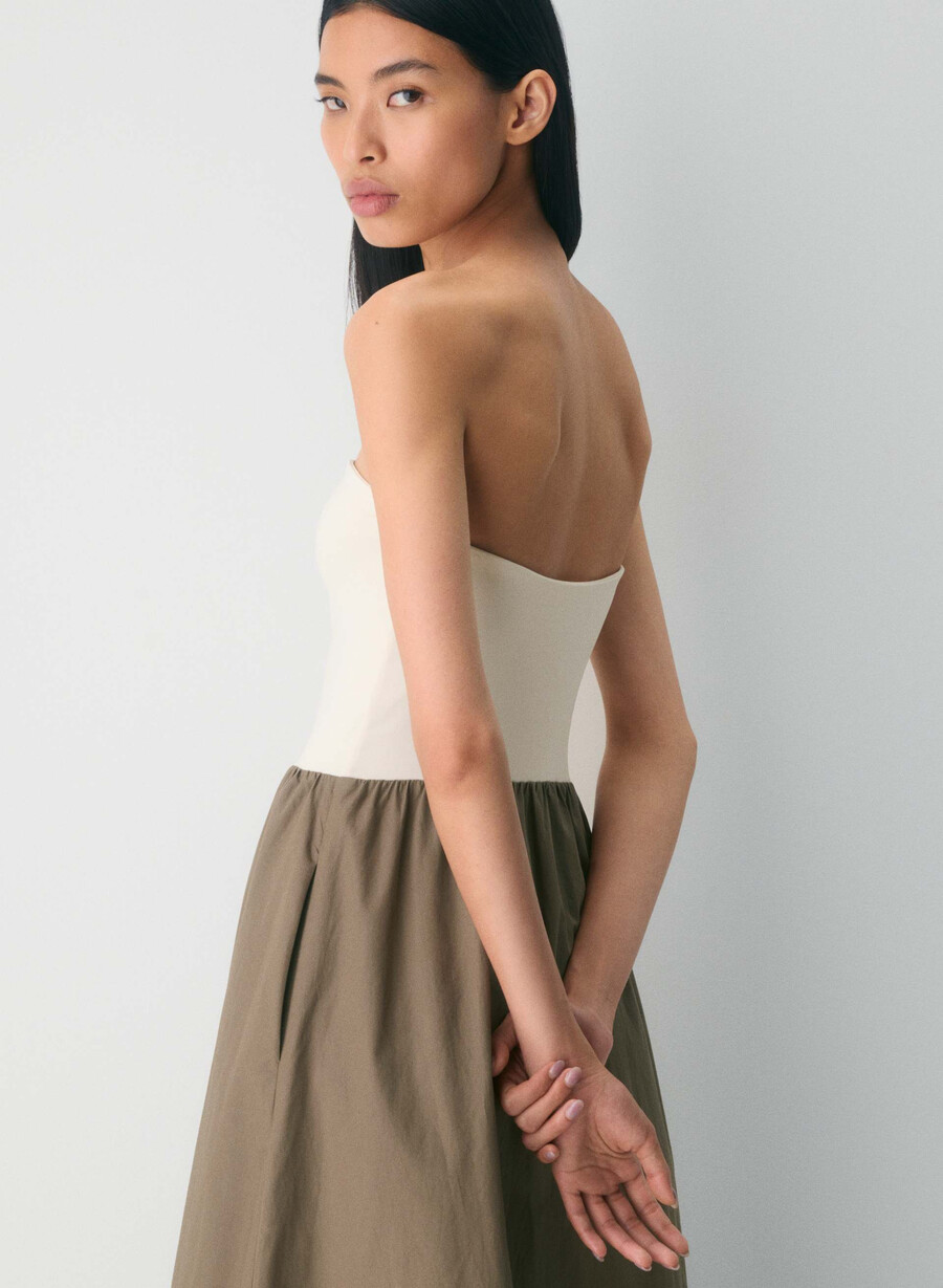 fließendes popeline-kleid cola taupe lt birch