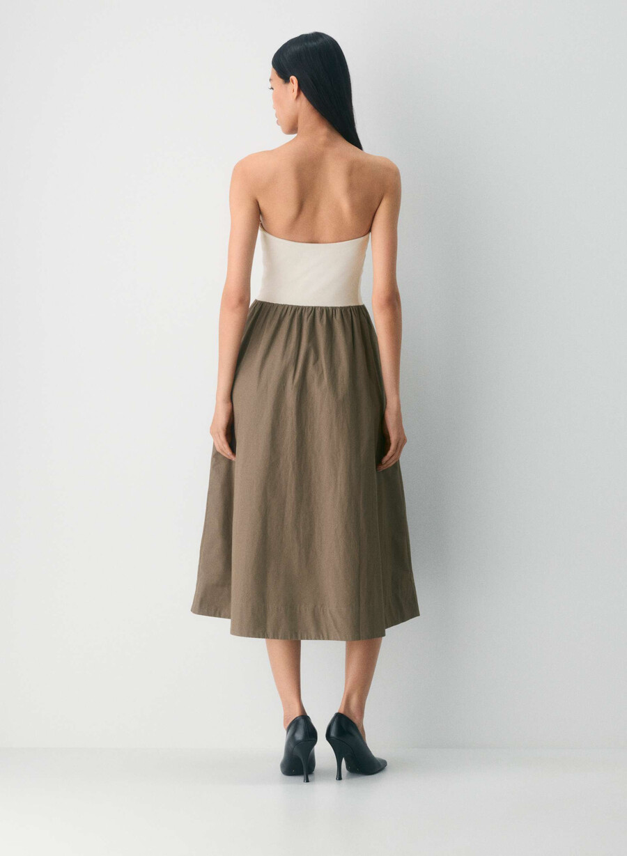 fließendes popeline-kleid cola taupe lt birch