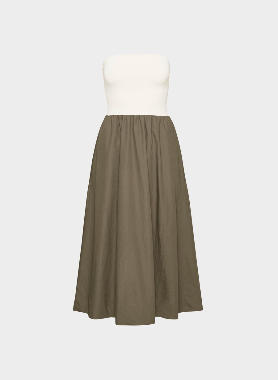 fließendes popeline-kleid cola taupe lt birch