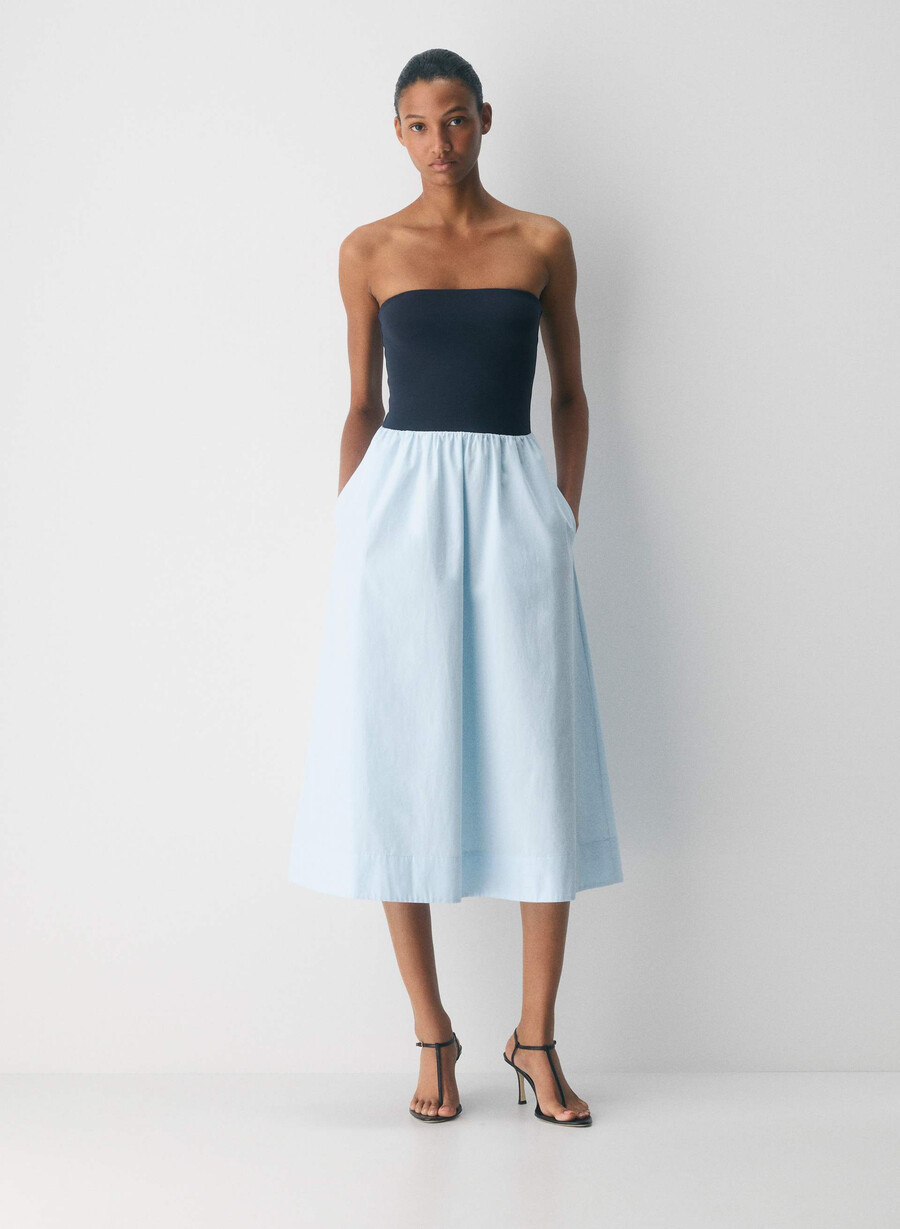 fließendes popeline-kleid villa blauadmiral