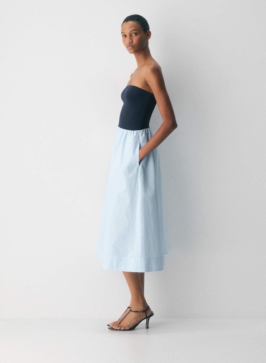 fließendes popeline-kleid villa blauadmiral