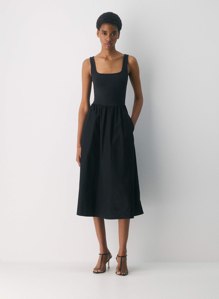 revive popeline-kleid schwarz