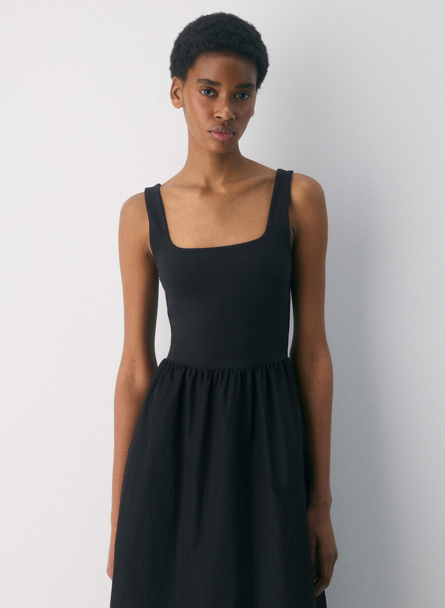 revive popeline-kleid schwarz