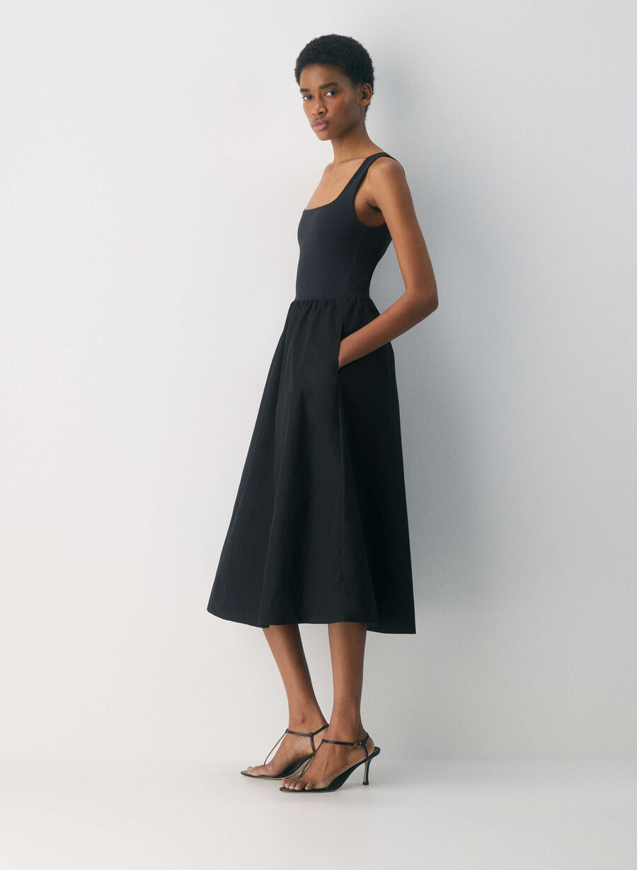 revive popeline-kleid schwarz