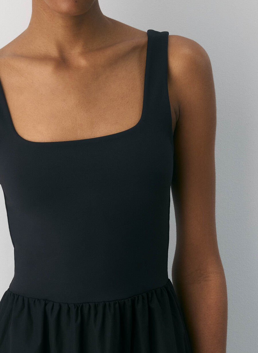 revive popeline-kleid schwarz