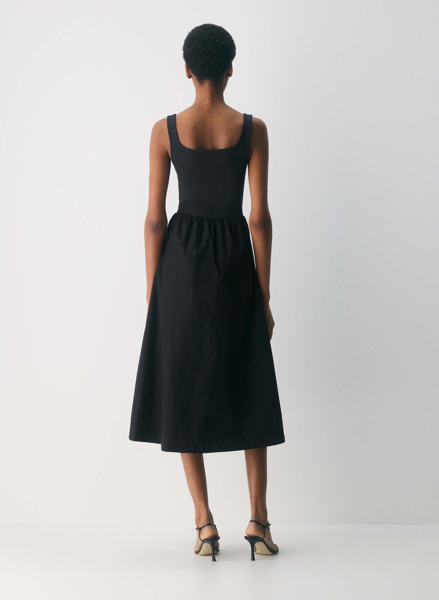 revive popeline-kleid schwarz