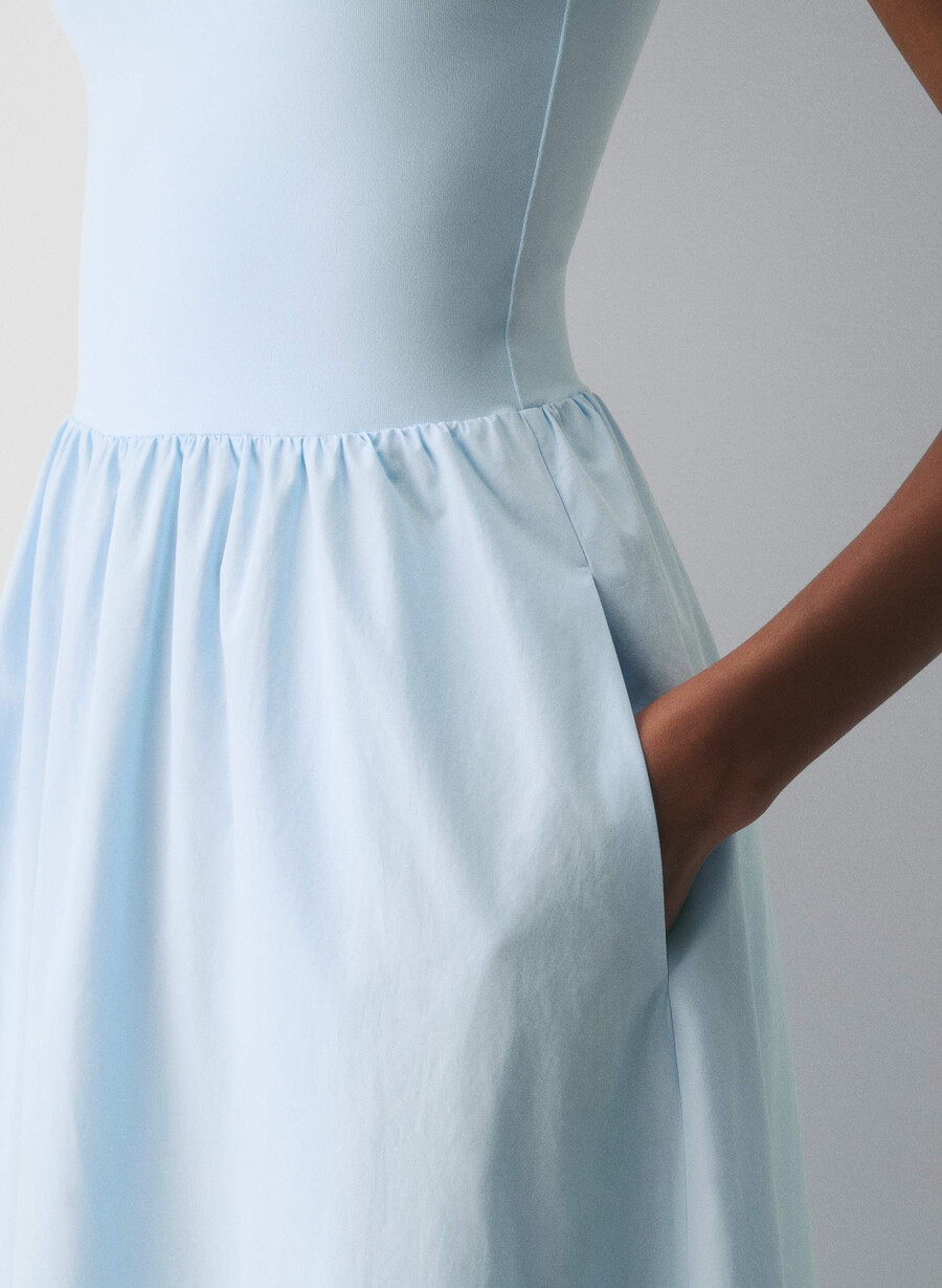 revive popeline-kleid villa blau