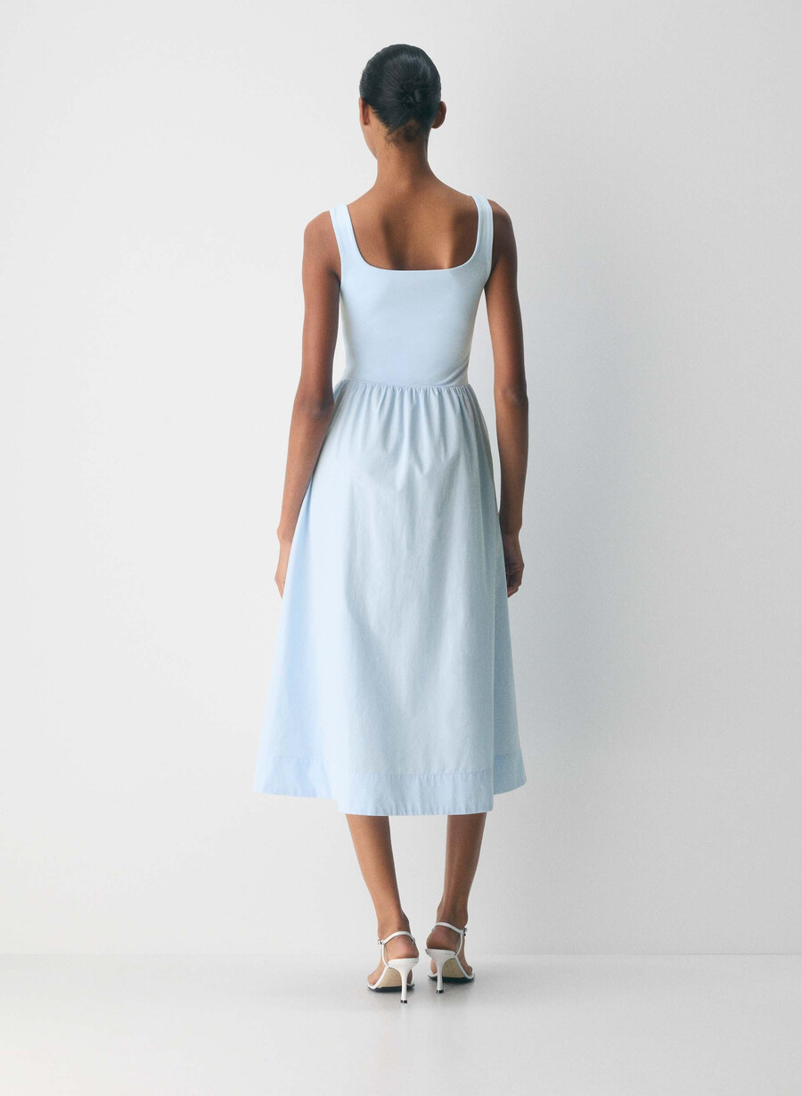 revive popeline-kleid villa blau
