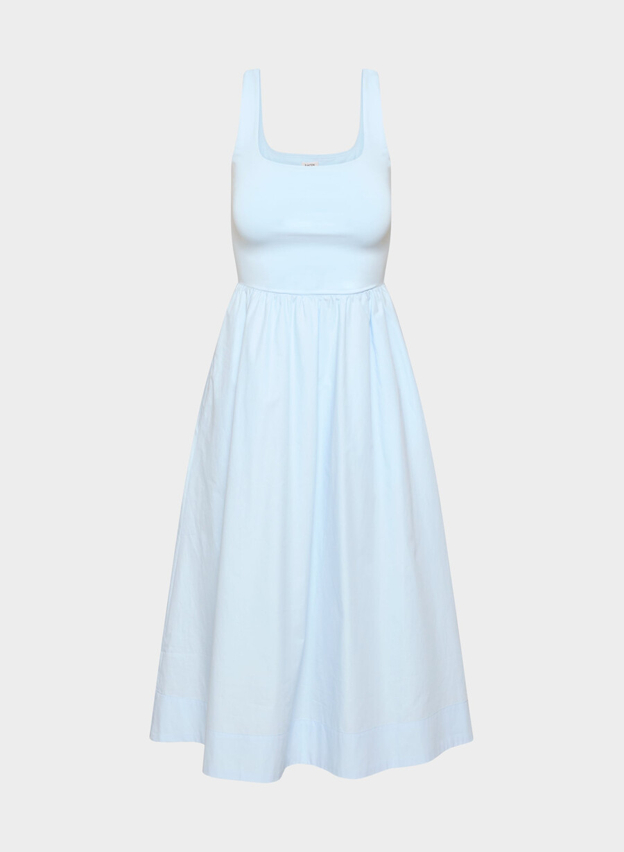 revive popeline-kleid villa blau