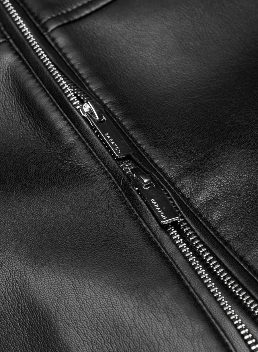 synergy bomberjacke – kunstleder schwarz