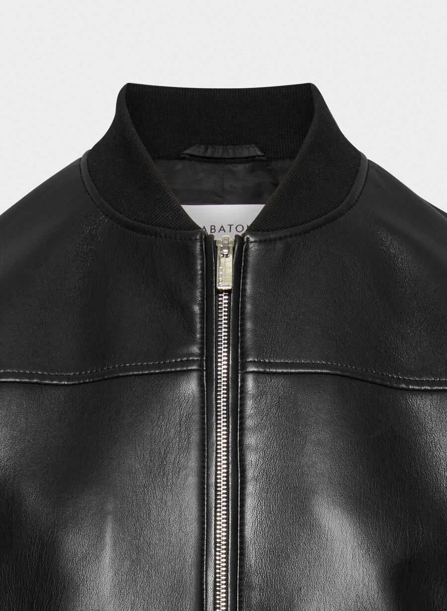 synergy bomberjacke – kunstleder schwarz