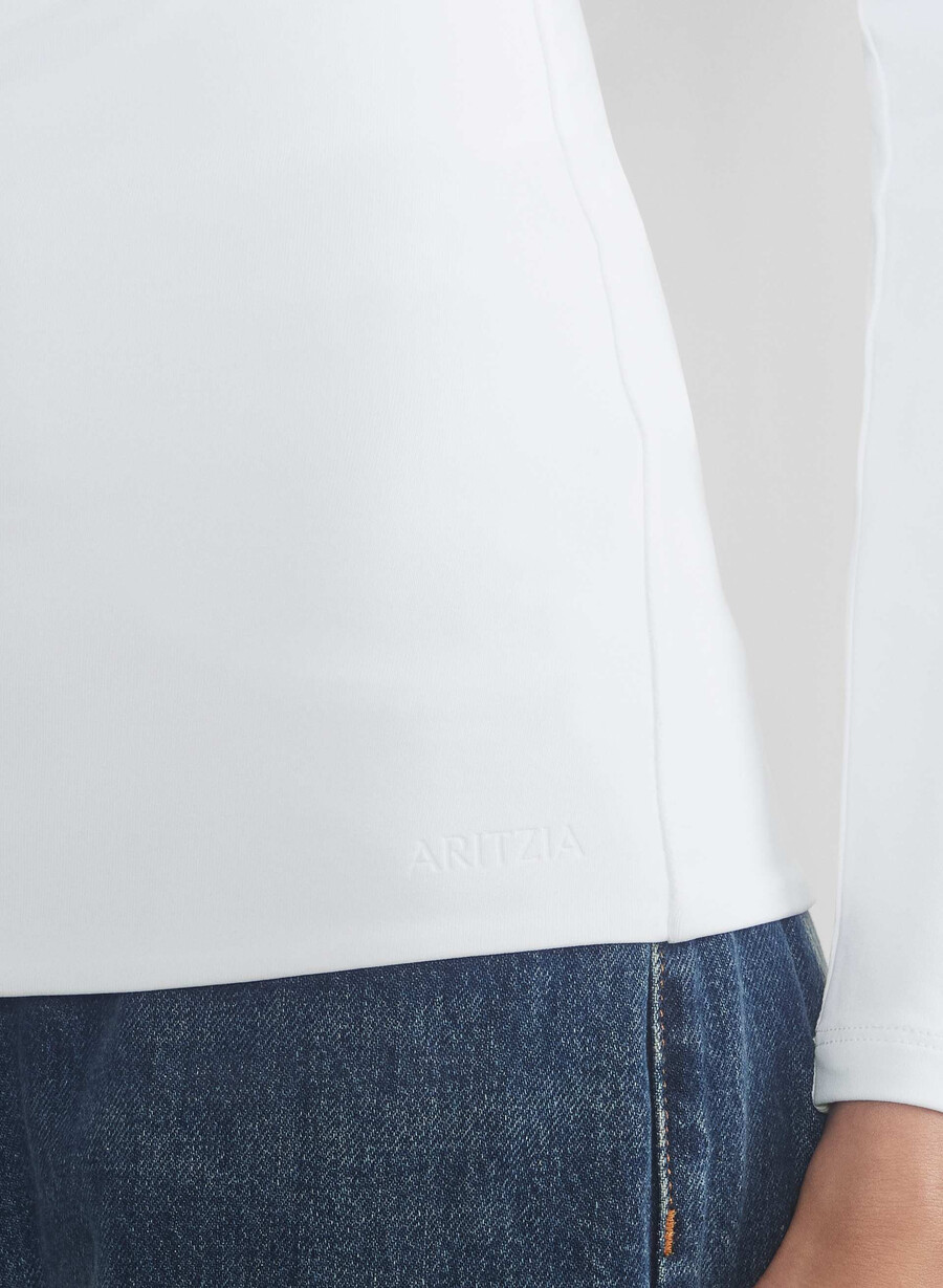 original contour squareneck hüft-langarmshirt strahlend weiß
