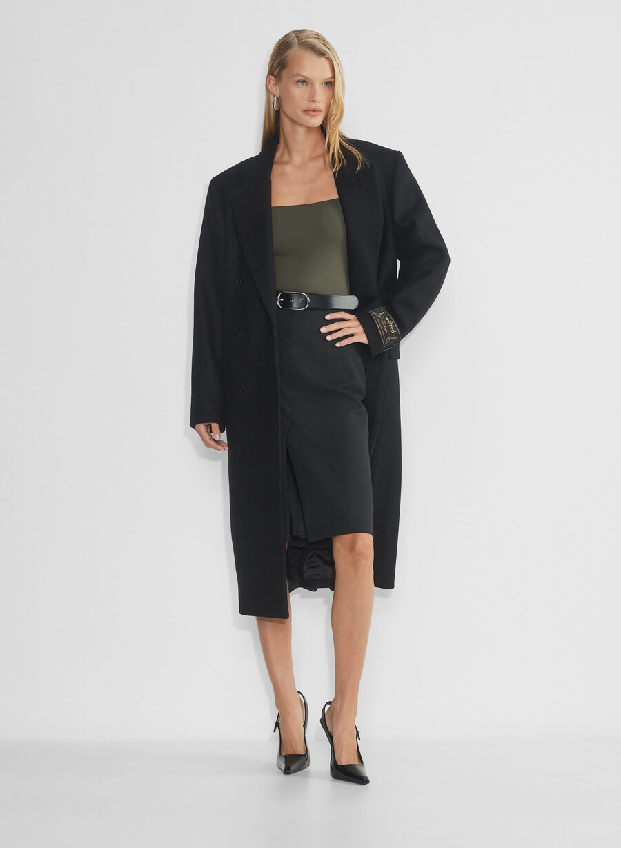 original contour squareneck hüft-langarmshirt in dunkeloliv