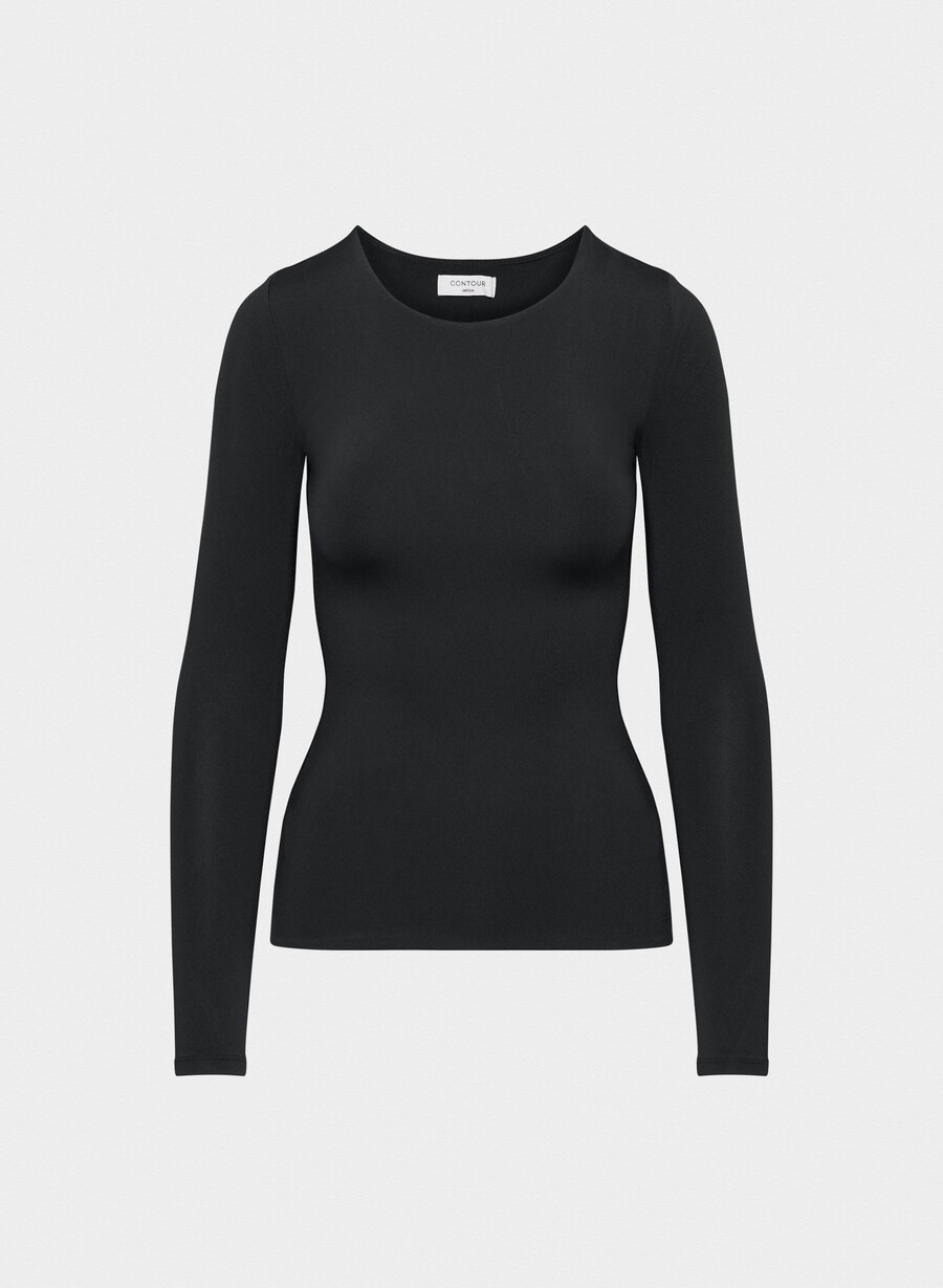original contour crew hip langarmshirt strahlend weiß