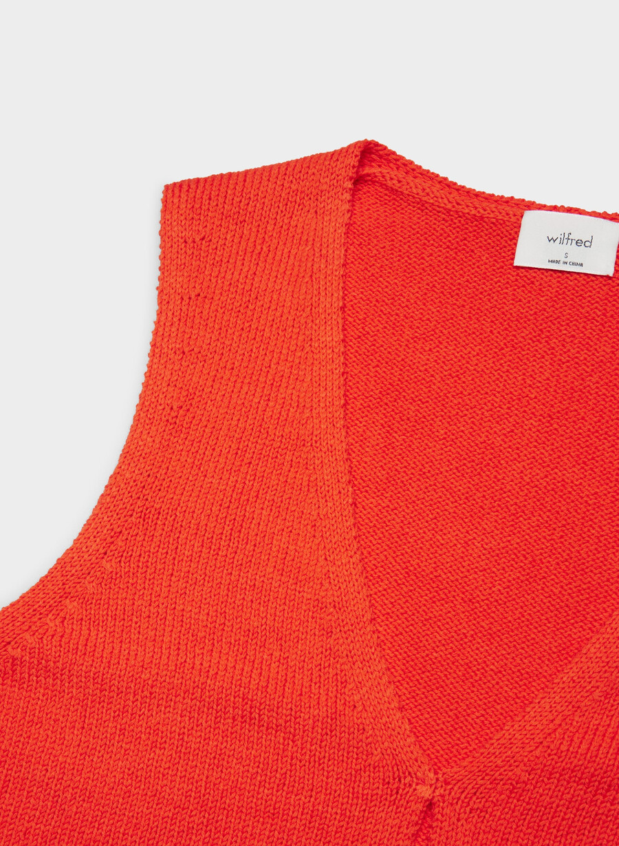 baskische strickweste mohnrot