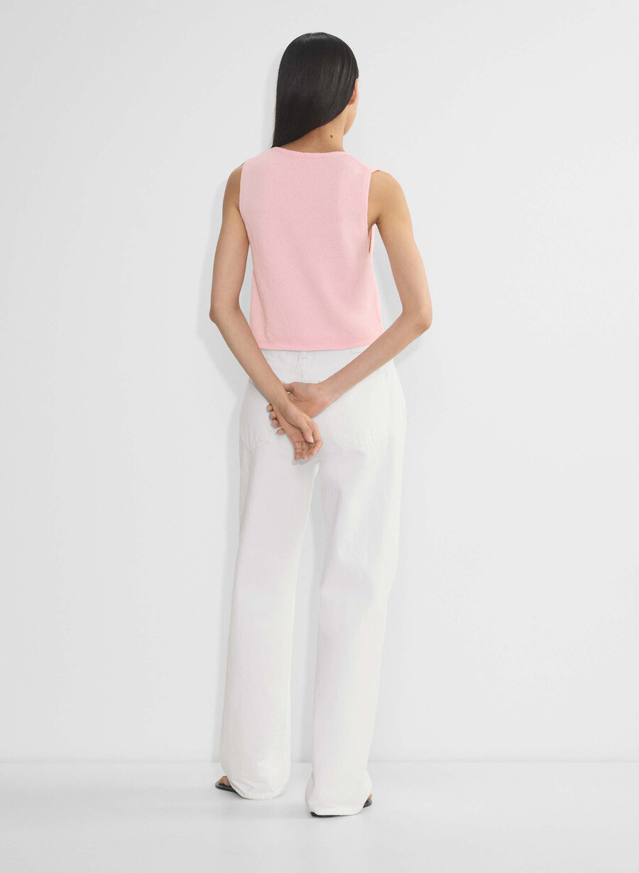 baskische strickweste villa pink