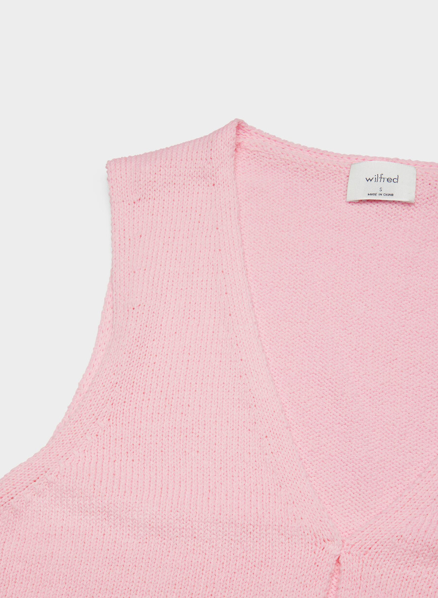 baskische strickweste villa pink