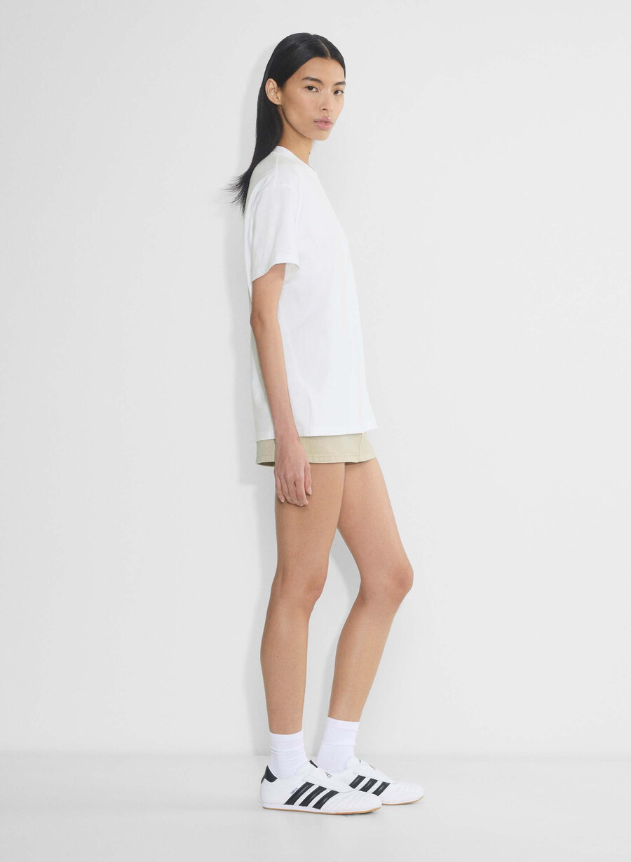 soft feels bike-short t-shirt heather cloud white