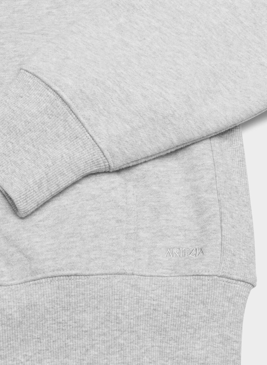gemütlicher boyfriend-hoodie aus sweatfleece mit kastenförmigem schnitt und reißverschluss heather chrome