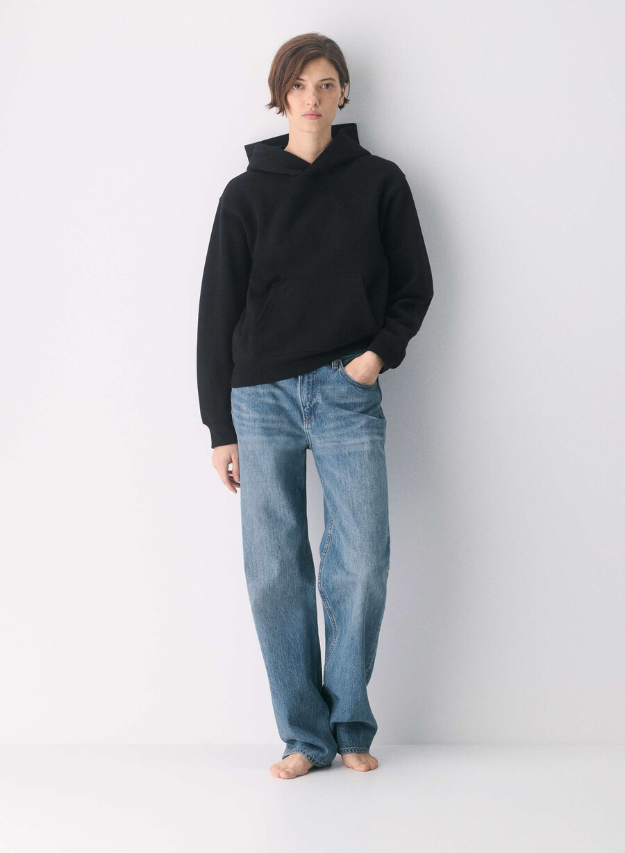 kuscheliger sweatfleece-hoodie schwarz