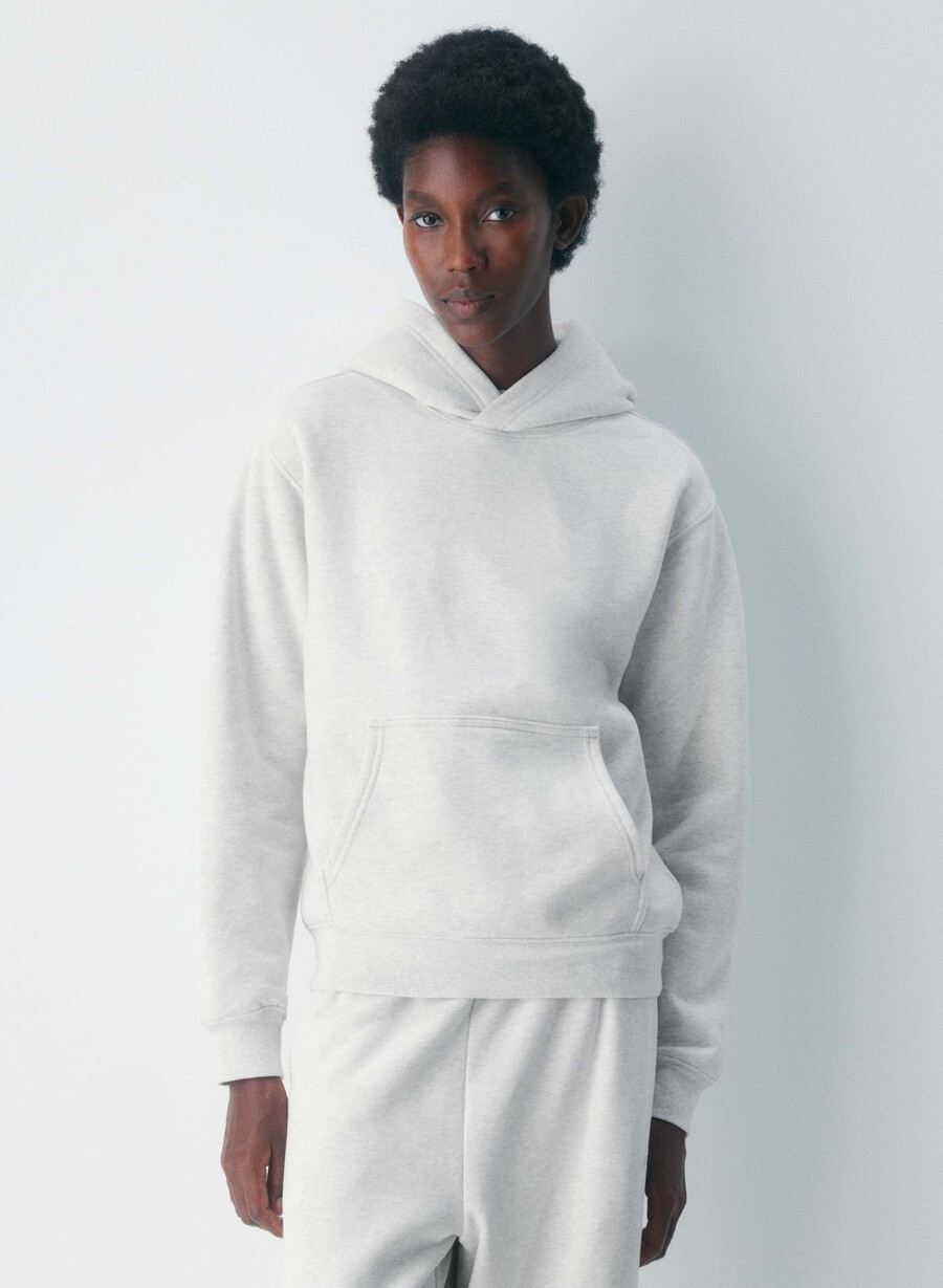 kuscheliger sweatfleece-hoodie perfekt für meliertes weiß