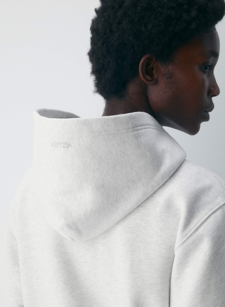 kuscheliger sweatfleece-hoodie perfekt für meliertes weiß