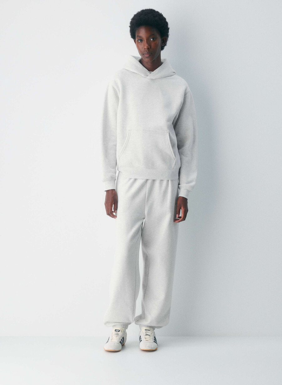 kuscheliger sweatfleece-hoodie perfekt für meliertes weiß