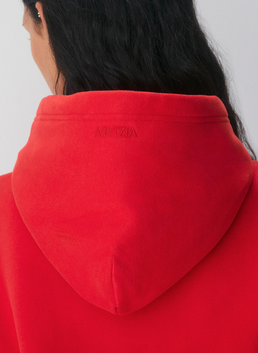 kuscheliger sweatfleece-hoodie perfekt in blinkendem rot