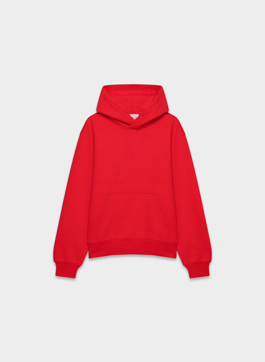 kuscheliger sweatfleece-hoodie perfekt in blinkendem rot