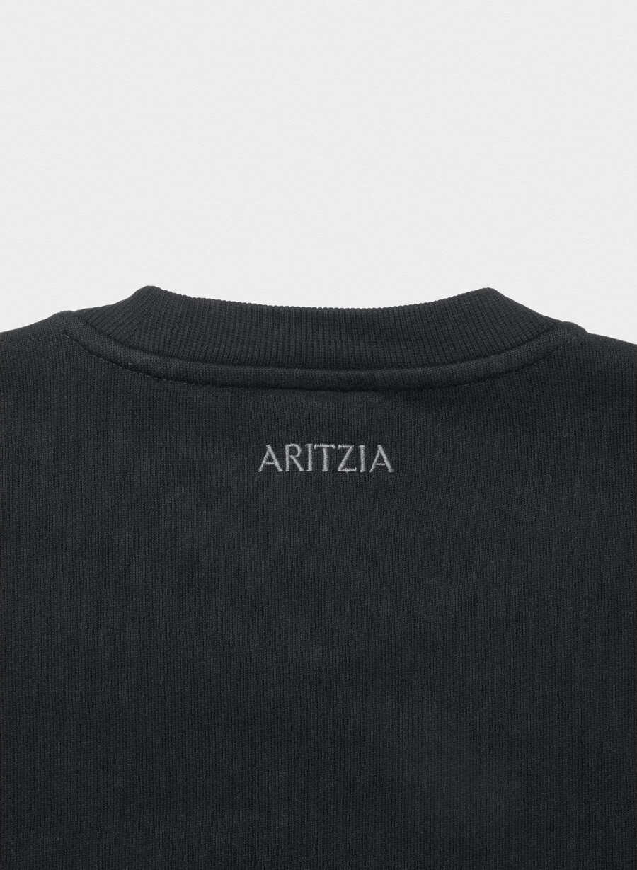kuscheliges sweatfleece-sweatshirt mit rundhalsausschnitt schwarz