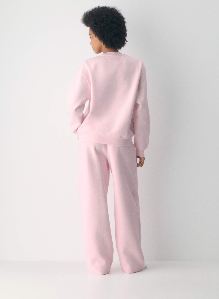 kuscheliges sweatfleece-sweatshirt mit perfektem rundhalsausschnitt villa pink