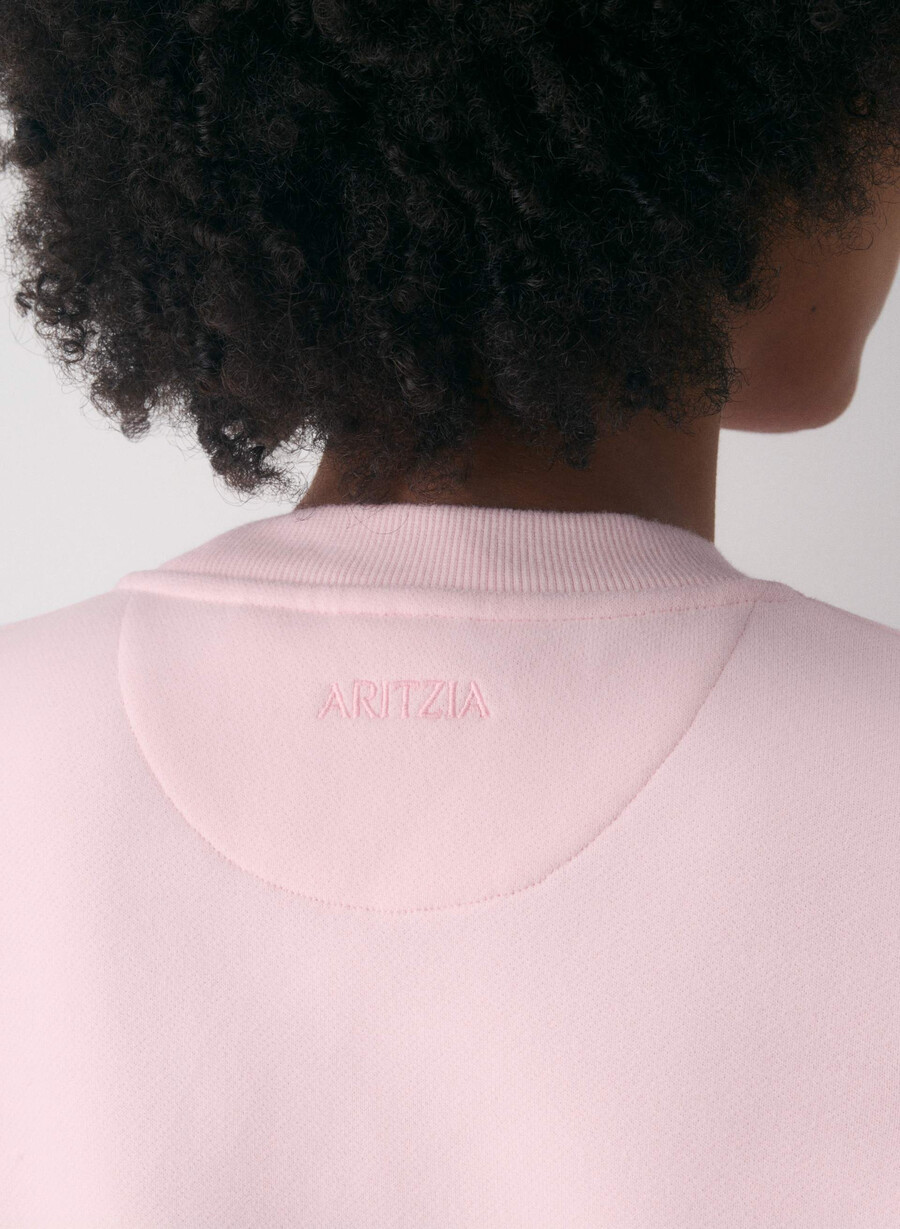 kuscheliges sweatfleece-sweatshirt mit perfektem rundhalsausschnitt villa pink