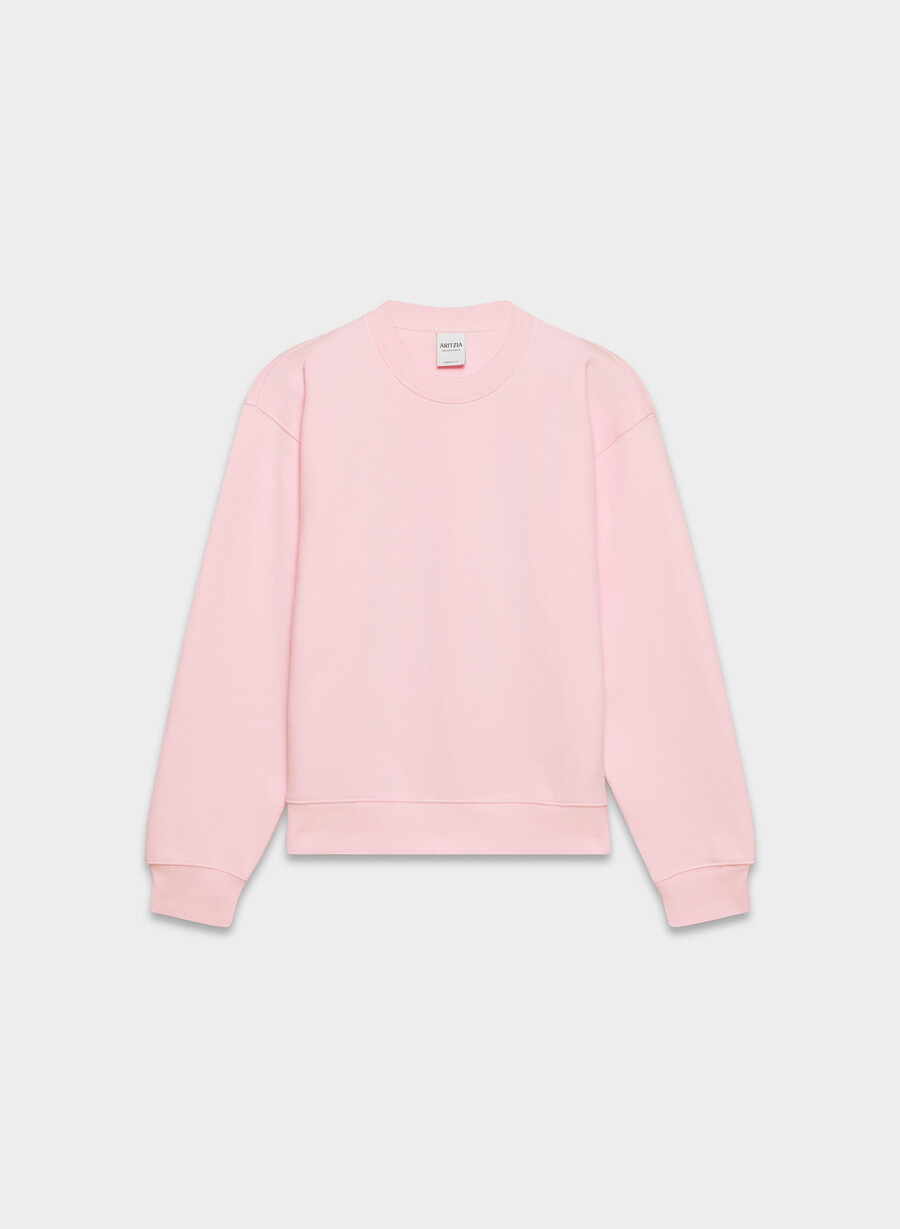 kuscheliges sweatfleece-sweatshirt mit perfektem rundhalsausschnitt villa pink