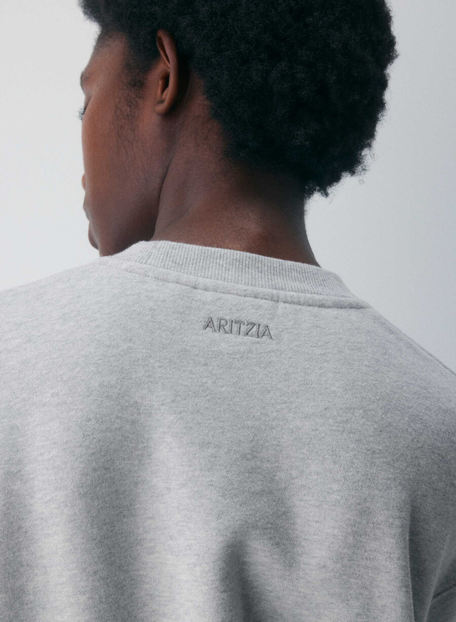 kuscheliges sweatfleece-sweatshirt mit perfektem rundhalsausschnitt heather chrome