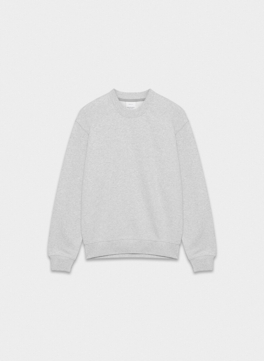 kuscheliges sweatfleece-sweatshirt mit perfektem rundhalsausschnitt heather chrome