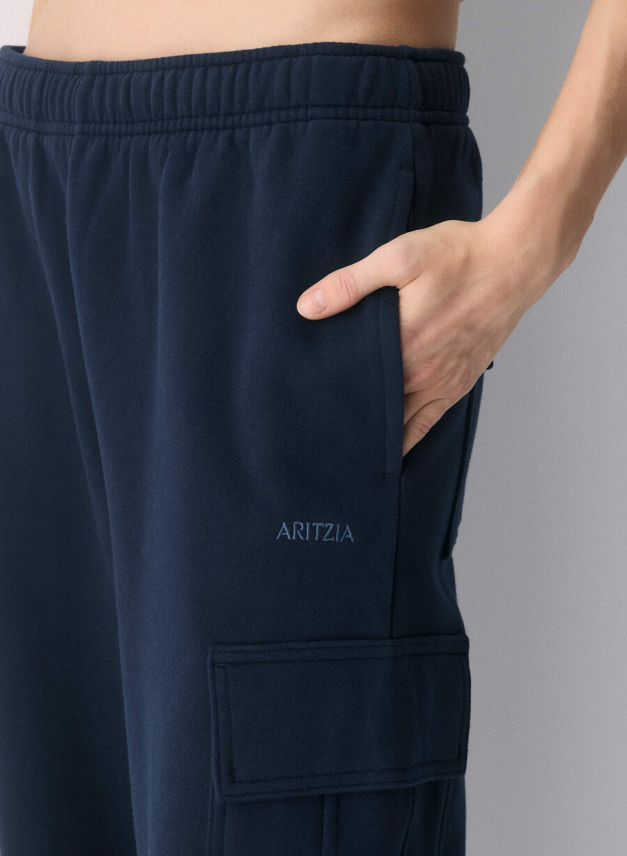 gemütliche mega cargo sweatfleece-sweatpant admiral