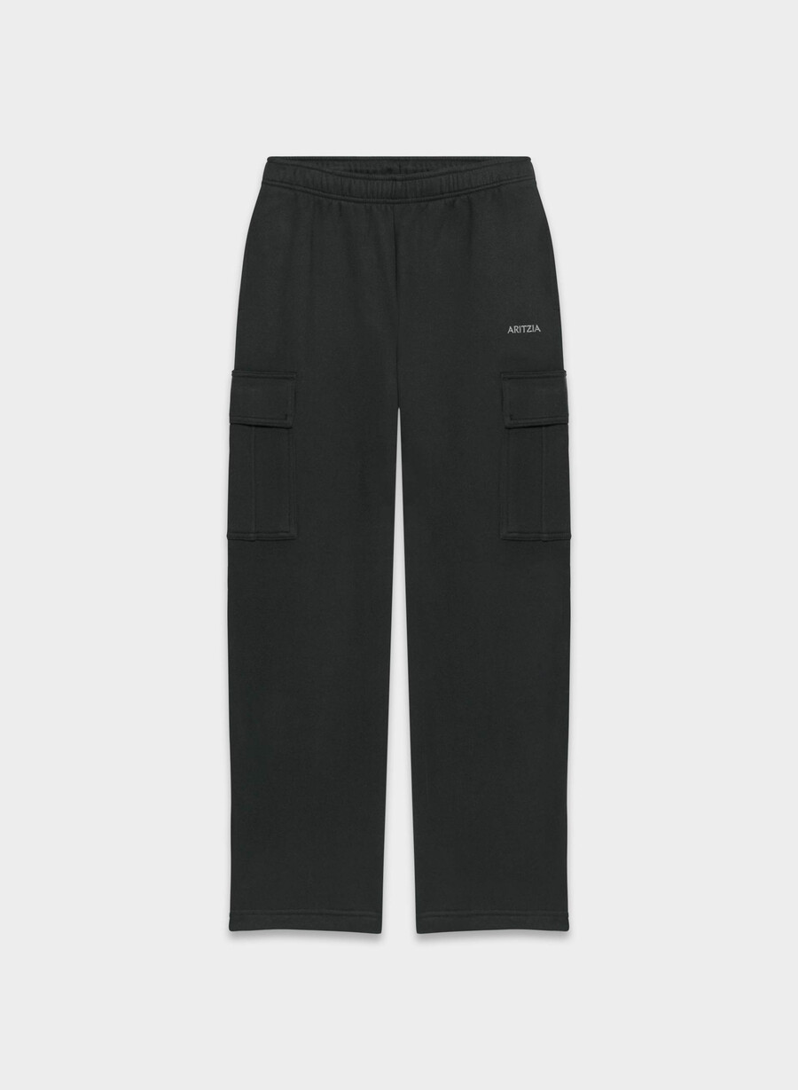 gemütliche mega cargo-sweatfleece-sweathose schwarz