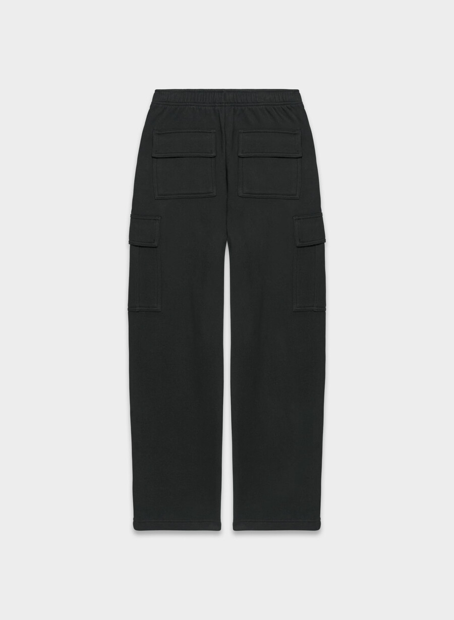 gemütliche mega cargo-sweatfleece-sweathose schwarz