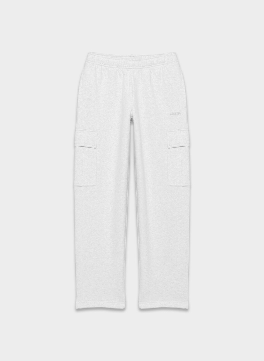 kuschelige mega cargo sweatfleece-sweatpant heather cloud white
