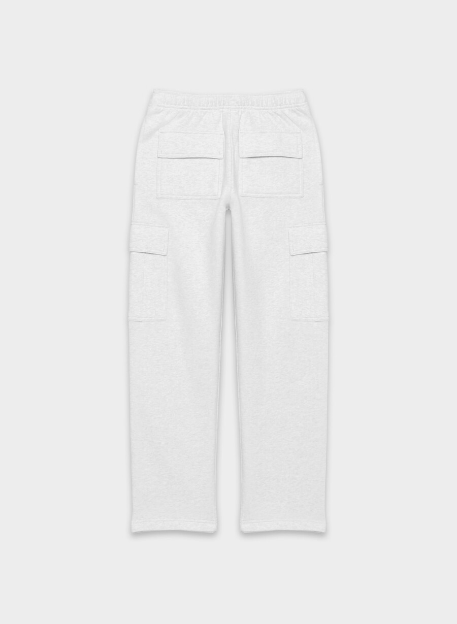 kuschelige mega cargo sweatfleece-sweatpant heather cloud white