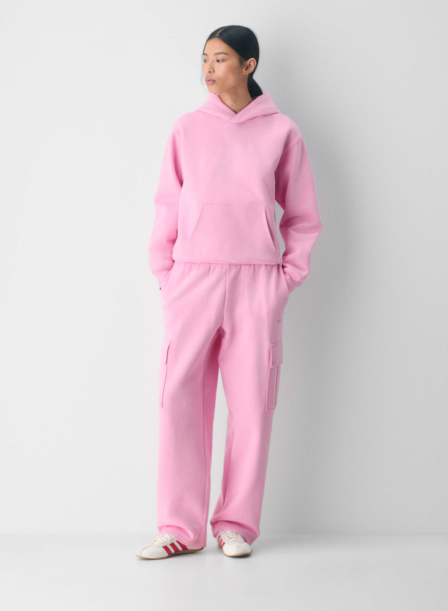gemütliche mega cargo sweatfleece-sweatpants in morganitrosa