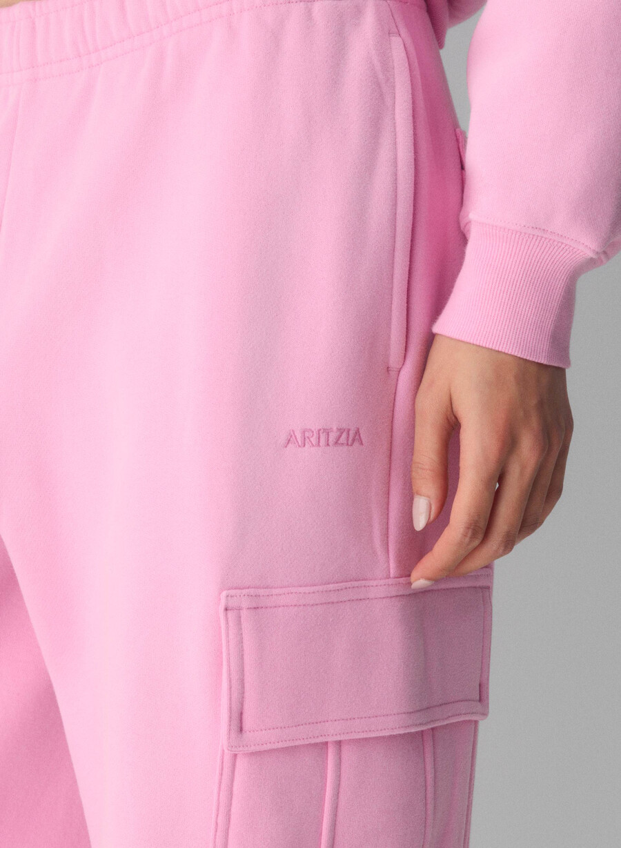 gemütliche mega cargo sweatfleece-sweatpants in morganitrosa