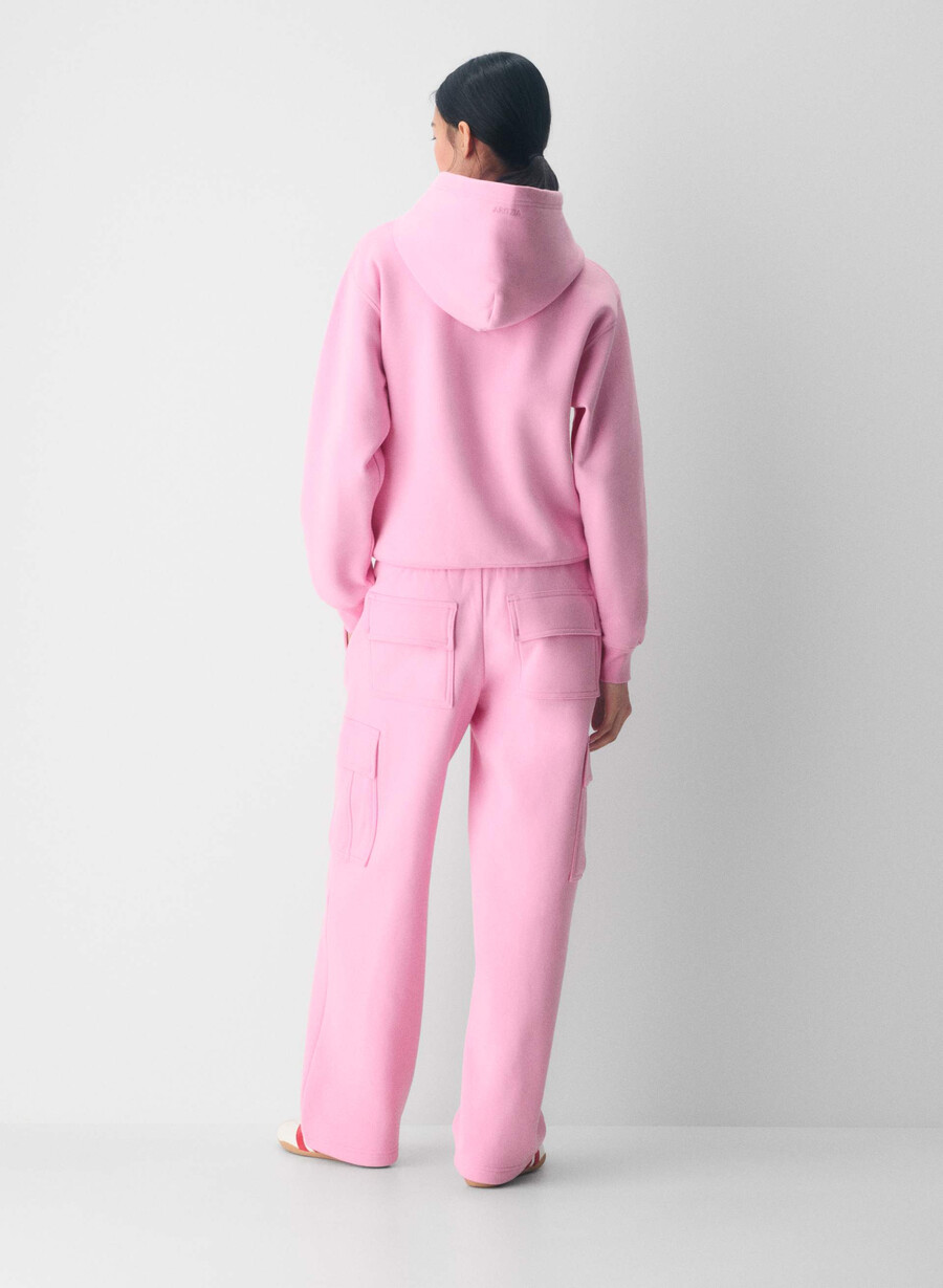 gemütliche mega cargo sweatfleece-sweatpants in morganitrosa