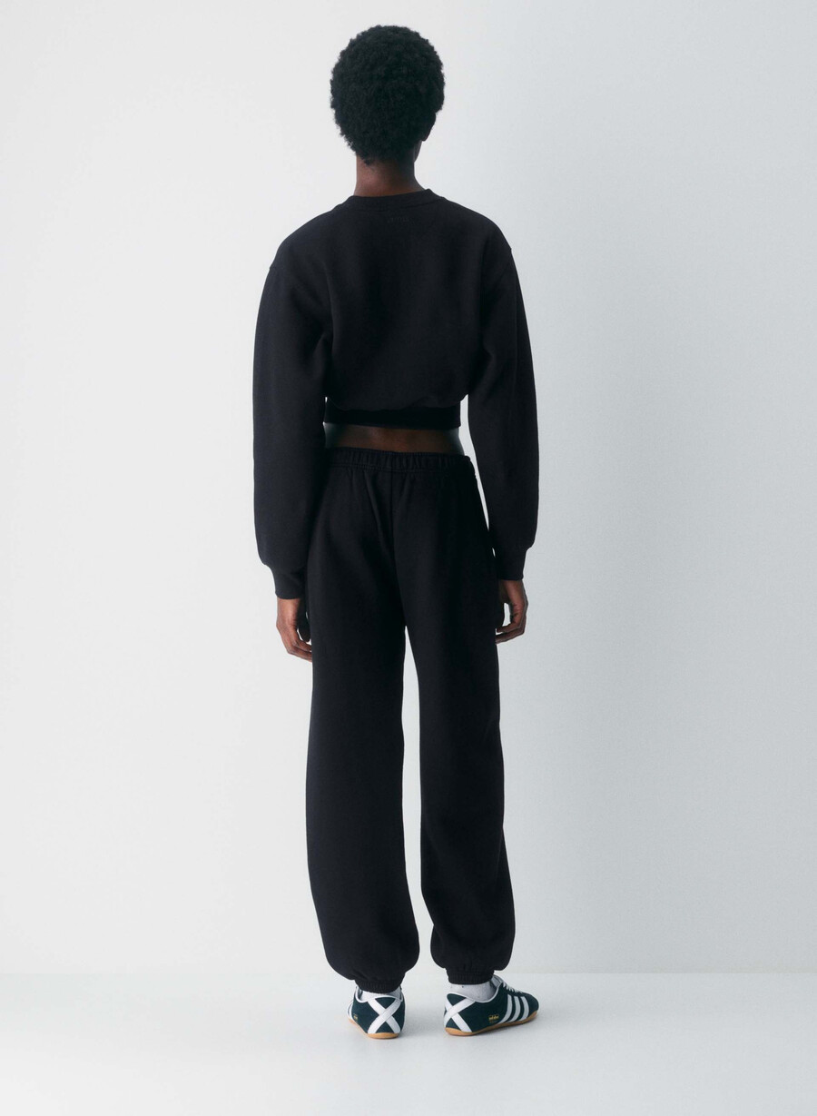 gemütliche mega-jogginghose aus sweatfleece schwarz