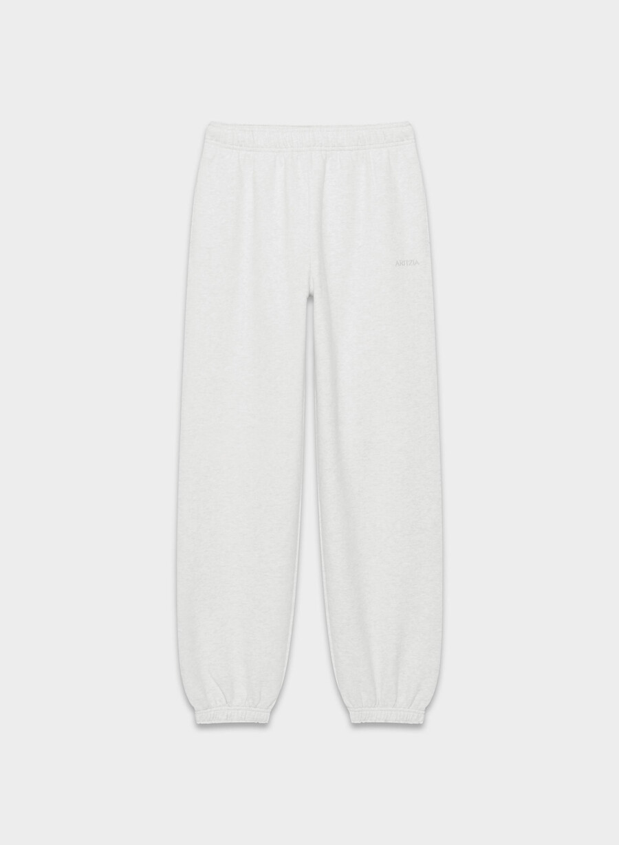 kuschelige fleece-mega-jogginghose meliertes weiß