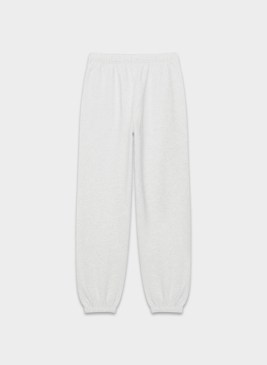 kuschelige fleece-mega-jogginghose meliertes weiß