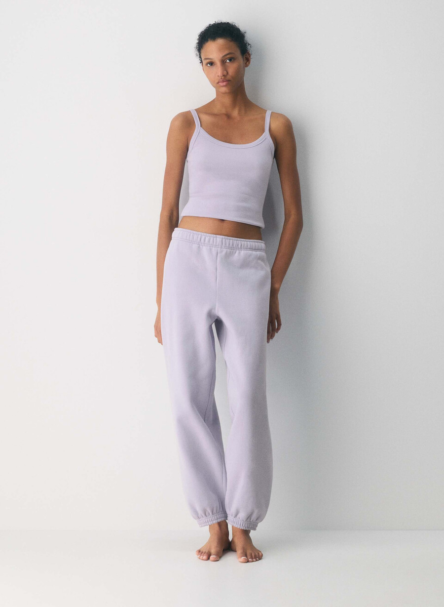 gemütliche fleece-mega-jogginghose wildblower lila